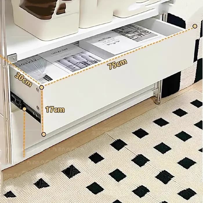 Meuble TV blanc combiné avec rangement pour salon