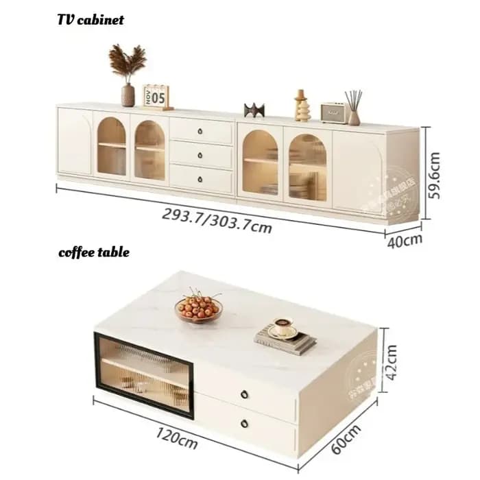 Meuble TV en bois massif blanc