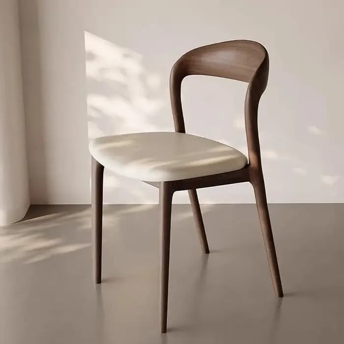 Chaise de salle à manger en bois massif de style mid-century, chaise de loisirs moderne et minimaliste avec dossier, pour bureau d'étude, maison, hôtel, robuste