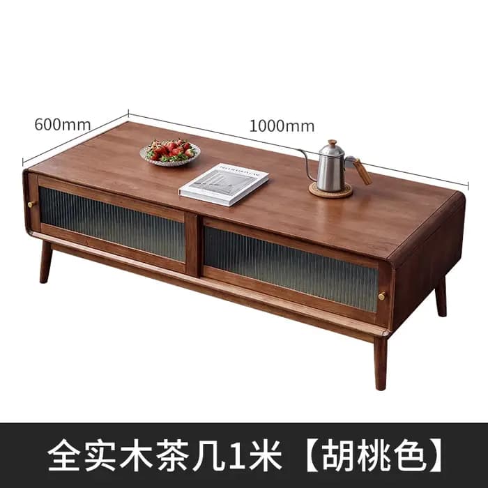 Table basse de luxe Vintage rectangulaire, Design du milieu du siècle, avec tiroirs, poignées en mét