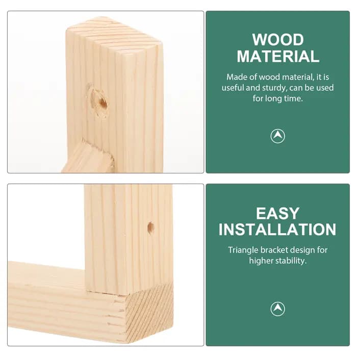 Support d'étagère triangulaire en bois