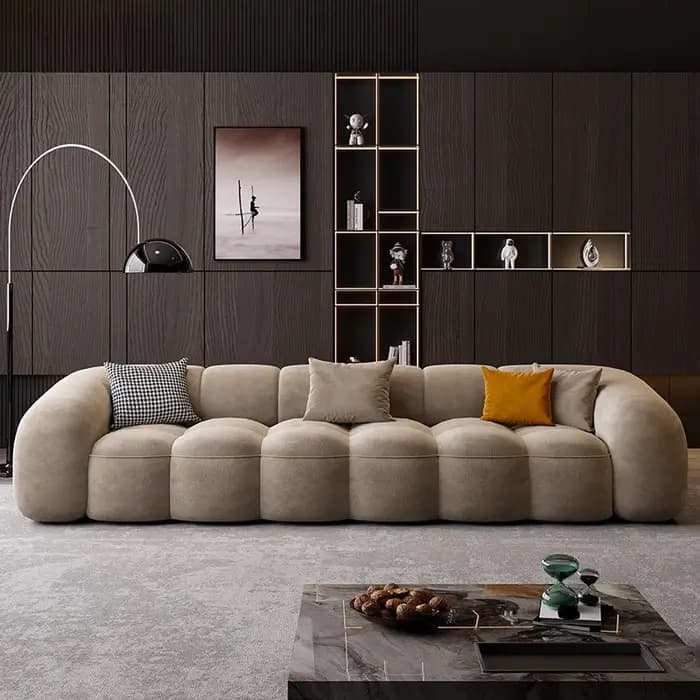 Canapés de salon doux de luxe Design d'accent esthétique en bois mignon