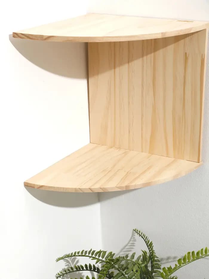 Étagère d'angle en bois Burlywood à deux couches