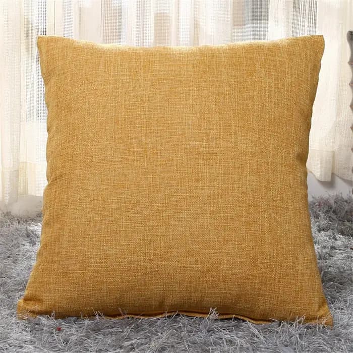 Housse de coussin de canapé en coton et lin de couleur unie 40x40cm/45x45cm