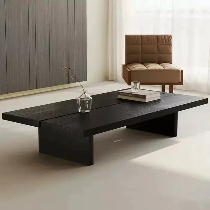 Tables basses vintage en bois massif noir