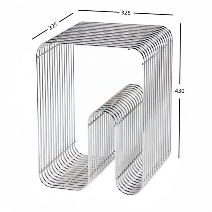 Petite Table basse nordique en acier inoxydable
