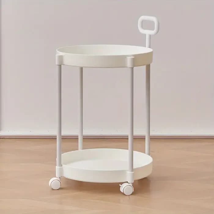 Table d'appoint élégante à 2 niveaux avec roulettes - Table chariot dans le salon | Table de canapé