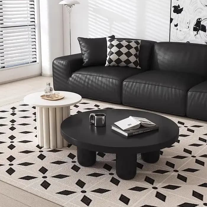 Table basse ronde moderne pour appartement, table d'appoint, meubles de salon