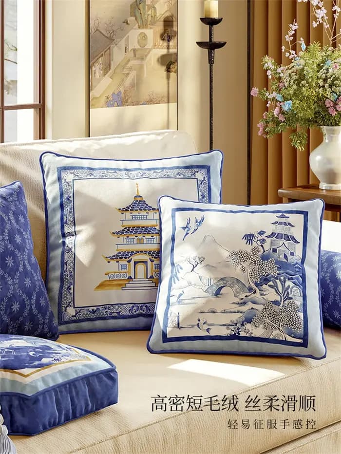 Housses de coussin décoratives Chinoiserie 18 pouces