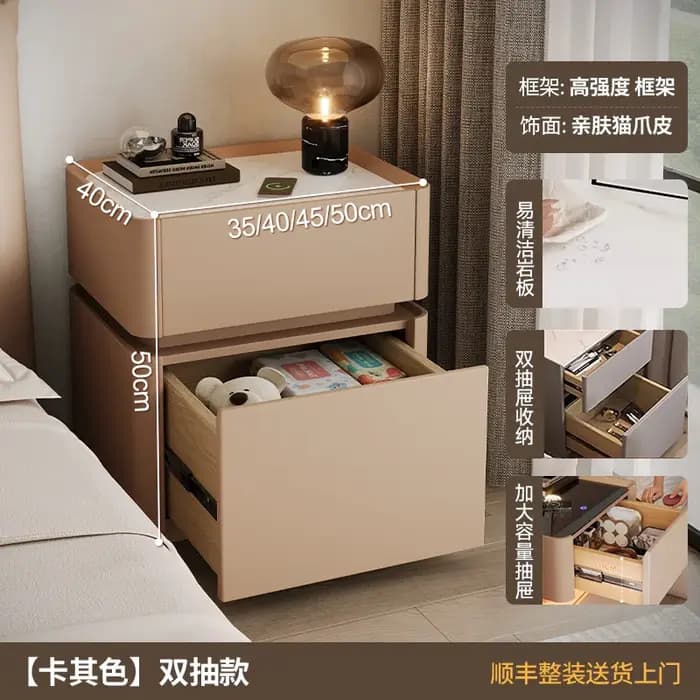 Table de chevet intelligente de luxe avec tiroirs, style nordique italien, pour chambre à coucher, m