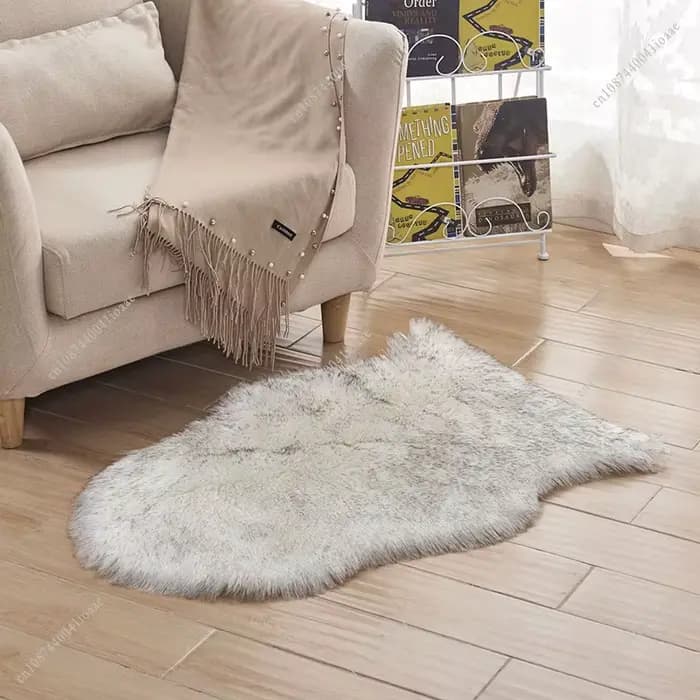 Tapis irrégulier à la mode, tapis poilu, coussin de siège, uni, moelleux, lavable, décoration de maison, chambre à coucher, chevet, baie, coussin de fenêtre