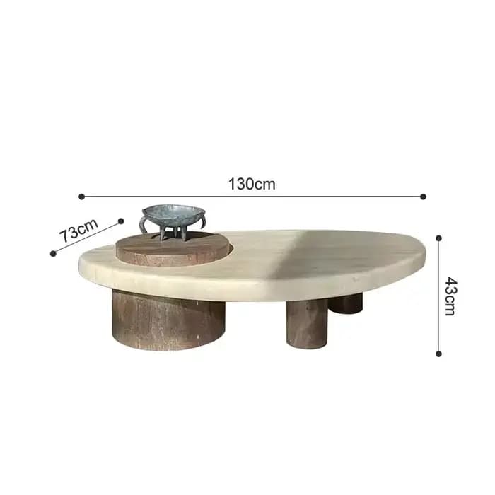 Table basse en marbre à couvercle rigide
