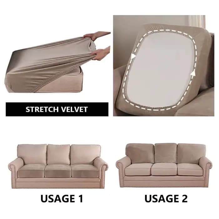 Housse de siège de canapé en tissu velours