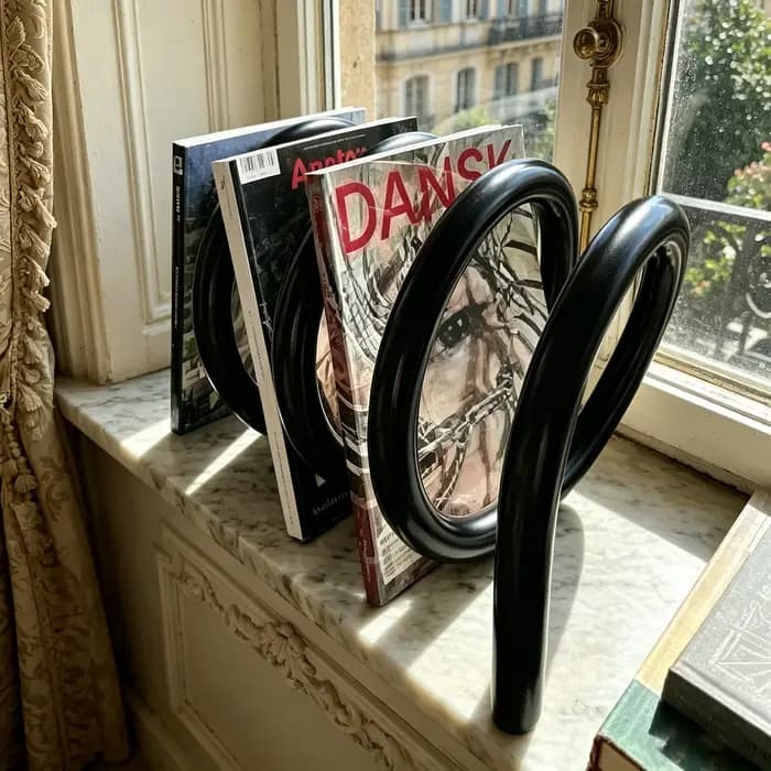Support de livres en spirale rotatif en métal Orange moderne