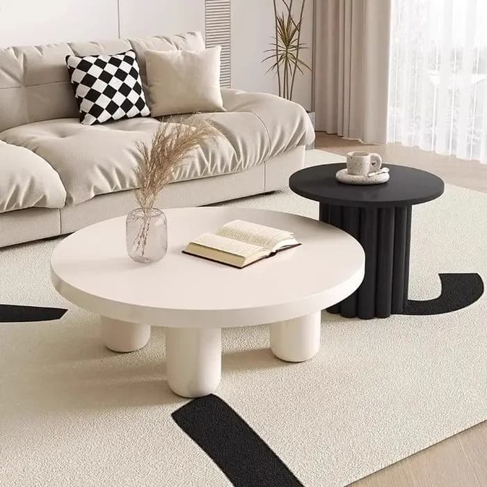 Table basse ronde moderne pour appartement, table d'appoint, meubles de salon