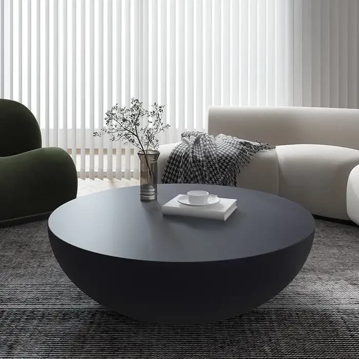 Table basse ronde sur mesure en ciment