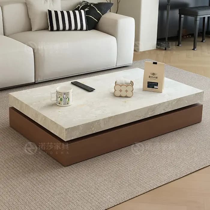 Tables basses mobiles en acier avec rangement latéral, style classique vintage, tables d'appoint mod