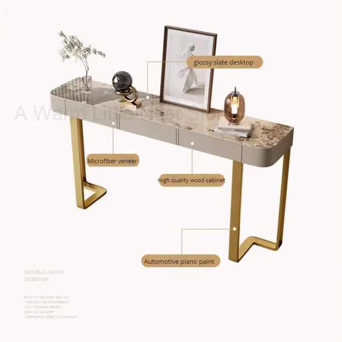 MELCabinet-Table console brillante de luxe pour couloir, salon, ardoise, table d'appoint de porche,