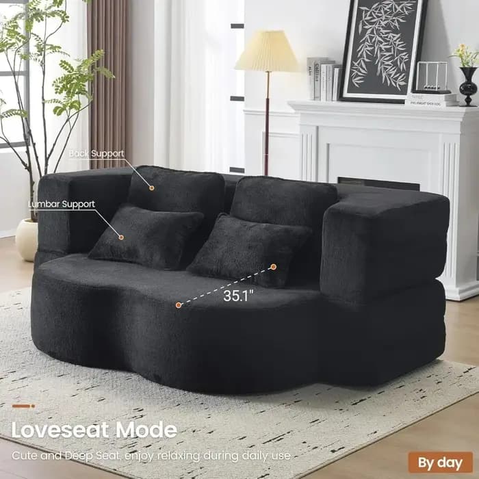 Canapé-lit pliant convertible, canapé-lit pleine grandeur de 78 pouces, causeuse futon pleine mousse