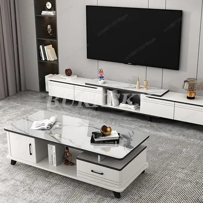 Table basse simple moderne en verre trempé pour la maison