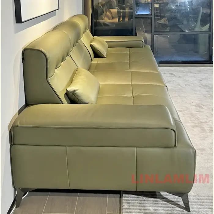 Linlamlim Canapé-lit inclinable électrique moderne – Canapé sectionnel réglable en cuir véritable avec accoudoirs