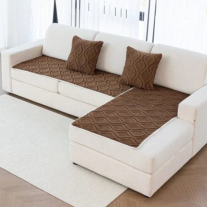 Housse de canapé double arc nordique unie, simple, confortable et chaude, pour bureau, douce, respec