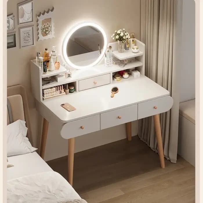 Commode multifonctionnelle, commode intégrée pour chambre, multi-pompes avec miroir de maquillage, t