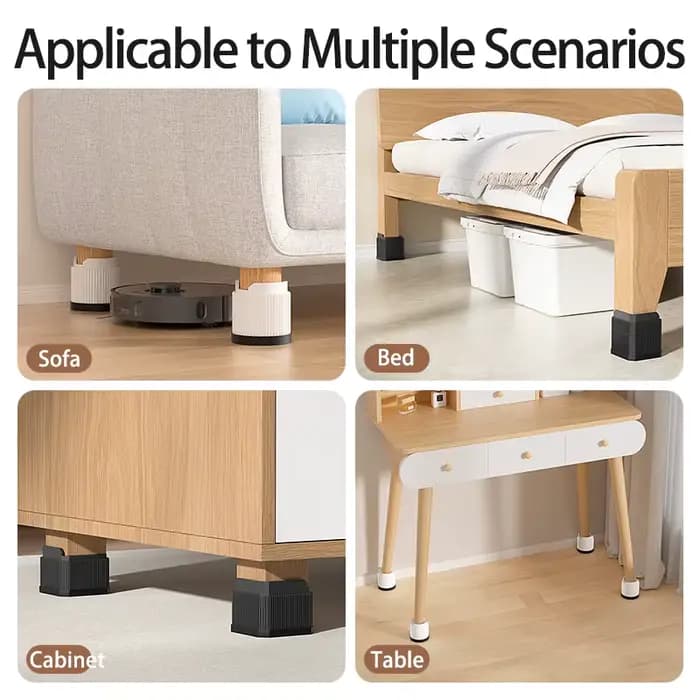 Coussinets augmentant la hauteur des pieds de table pour meubles – Rehausseurs