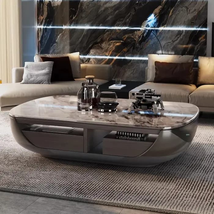 Tables basses design nordique de luxe avec rangement pour salon