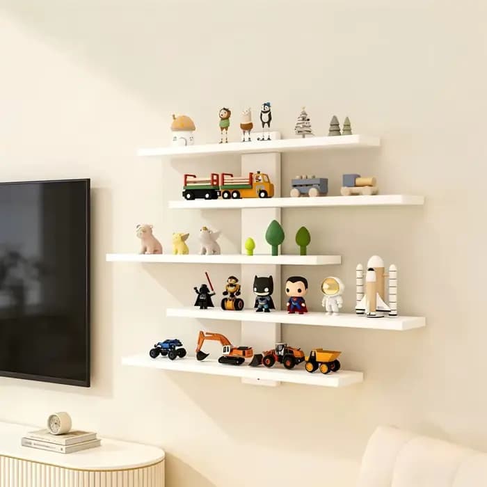 Étagère murale pour la présentation de figurines, de petits blocs de construction et d'objets de col