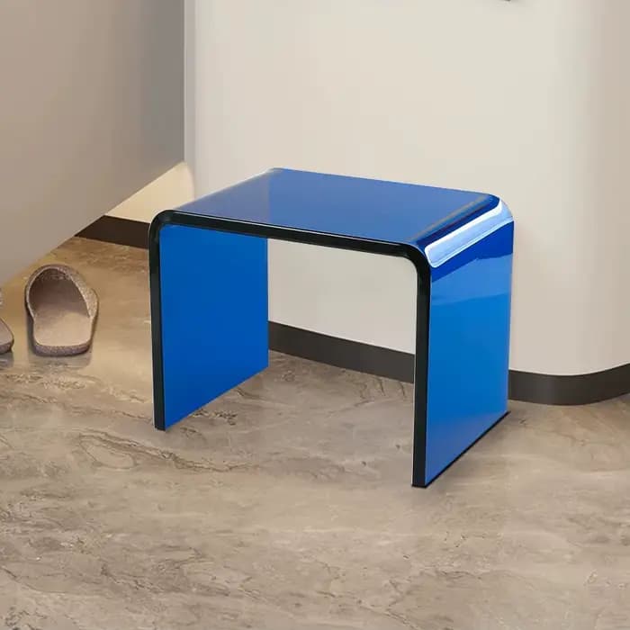 Meubles de maison simples et modernes, repose-pieds en acrylique translucide en forme de U, tabouret