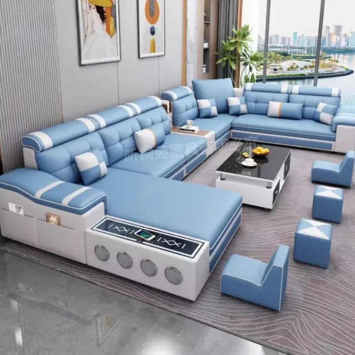 Canapé multifonctionnel relaxant rétractable inclinable en cuir pour Couple