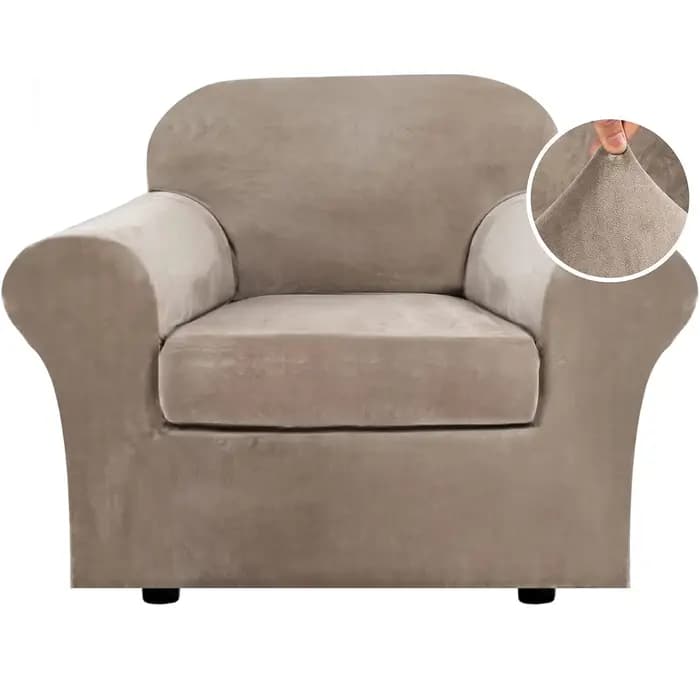Housses antidérapantes de canapé extensibles en velours peluche 1/2/3 places avec coussin séparé, ho