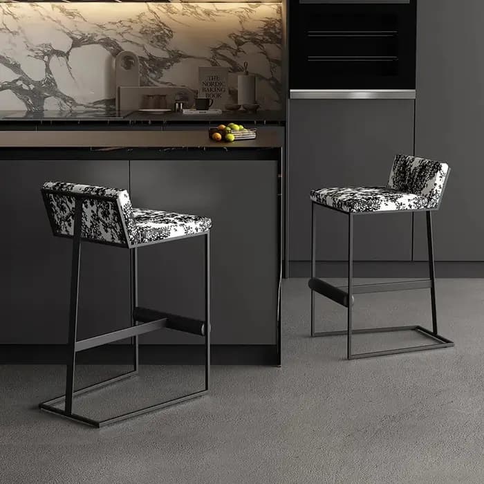 Tabourets De Bar modernes à hauteur noire avec trône arrière chambre tabourets De Bar minimalistes e