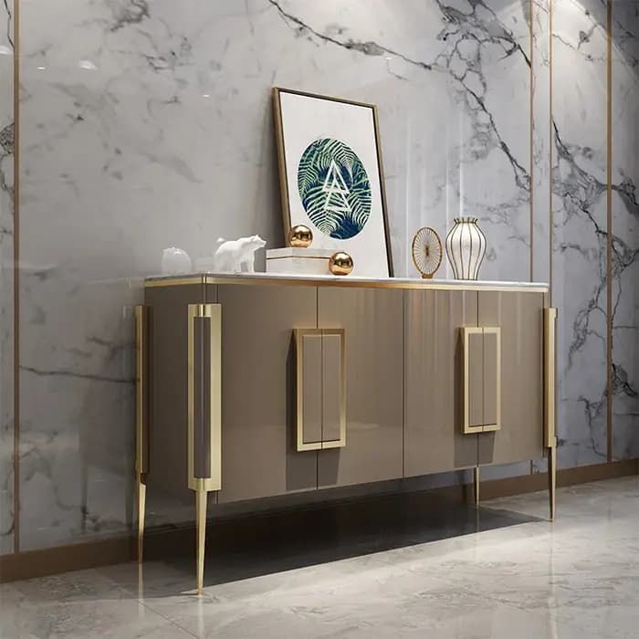 Table basse nordique en acier inoxydable