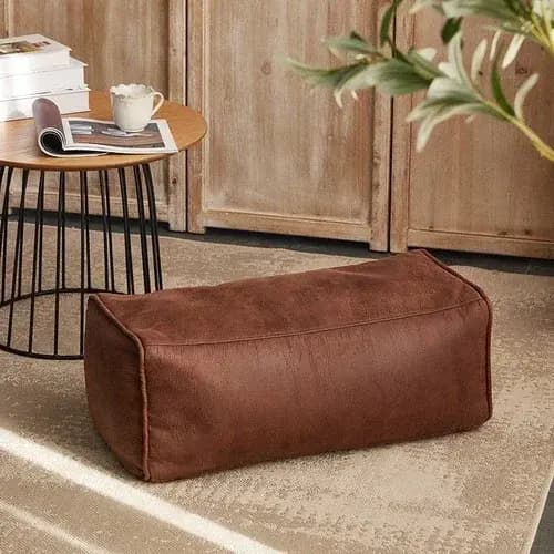 OTAUTAU housse de canapé simple Faux daim cuir paresseux Sac de haricots Sac Pouf chaise sans rempli