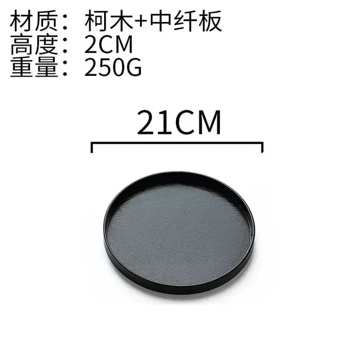 Table à thé ronde en bois massif, assiette à café, collation, repas, service à thé chinois, rectangu