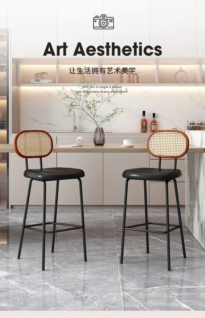 Chaise de bar en rotin