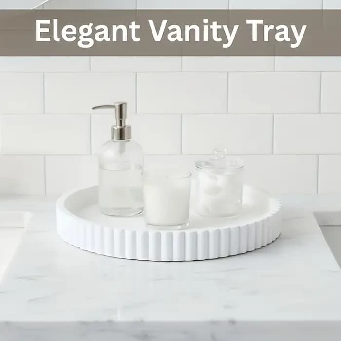 Plateau de table basse rond blanc