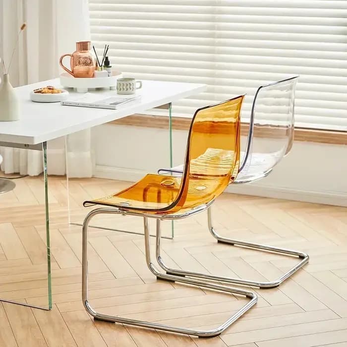 Chaises longues nordiques salon moderne Restaurant Transparent chaises de salle à manger ergonomique