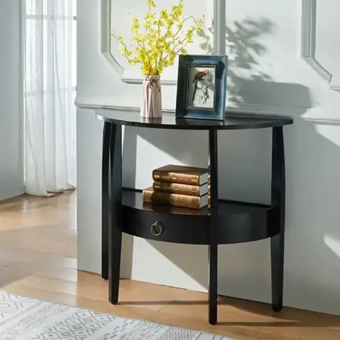 Table console étroite de style campagnard avec tiroir rétro Glamour