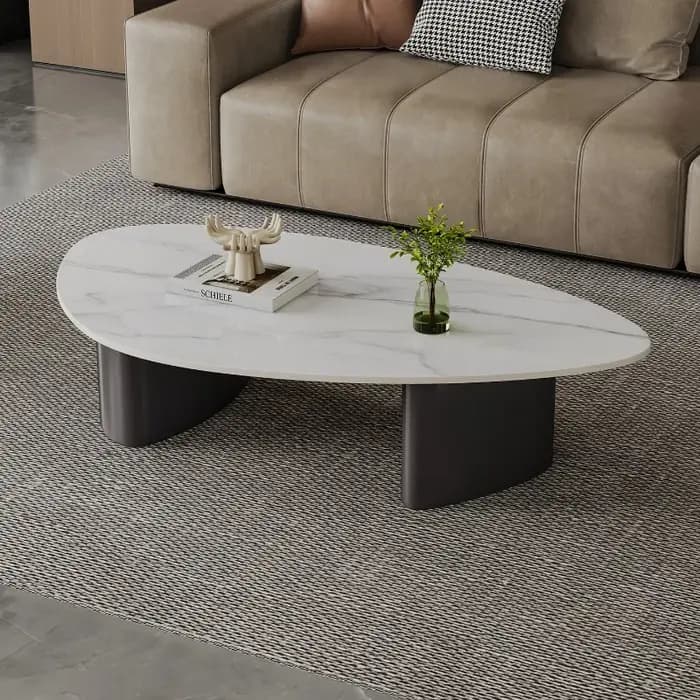 Table basse de salon de luxe léger en dalle de roche