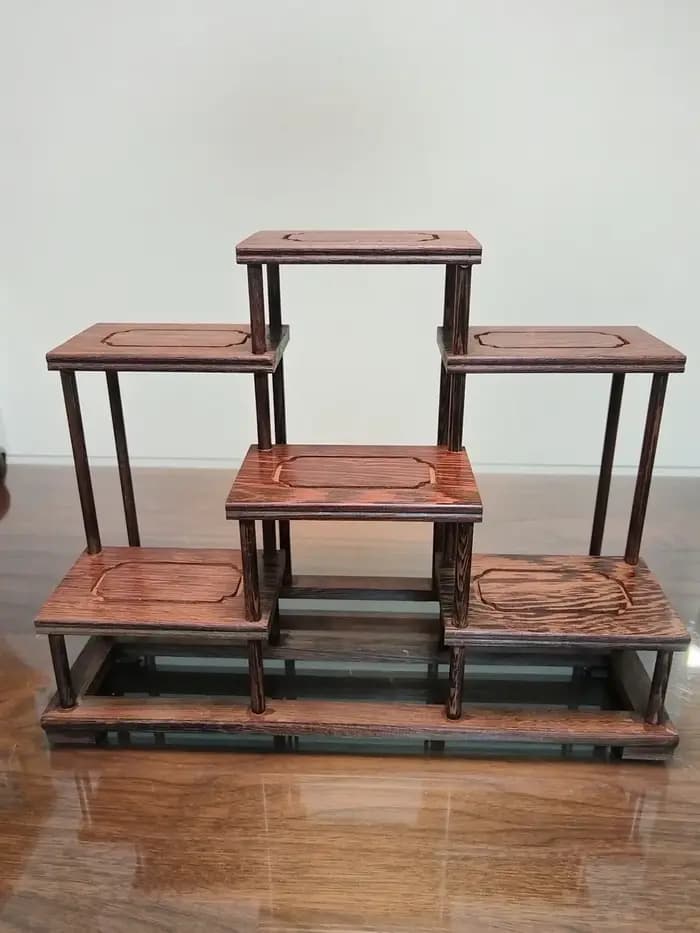 Petite étagère de bureau antique Duobaoge en bois de wengé massif, petite étagère rétro pour tasses