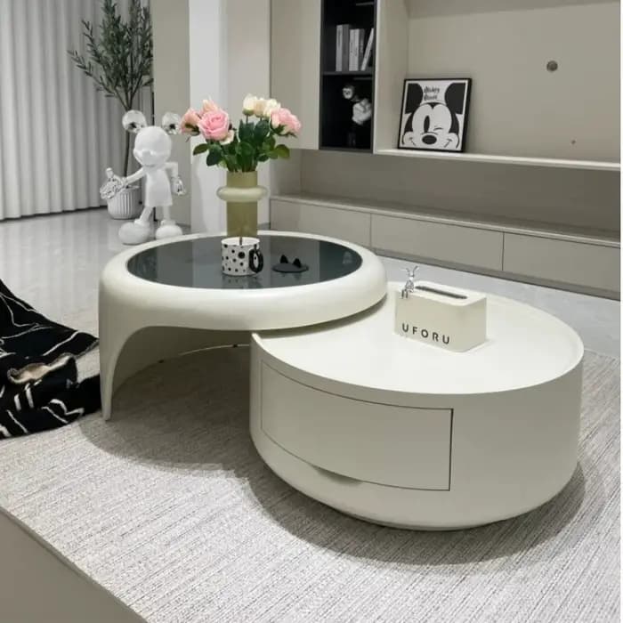 Table basse ronde moderne minimaliste Portable Design de luxe