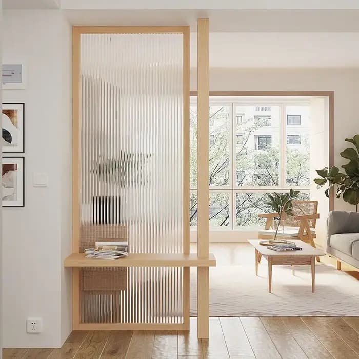 Cloison d'écran de salon en bois massif et verre, nouveau séparateur d'entrée de Style chinois, zone