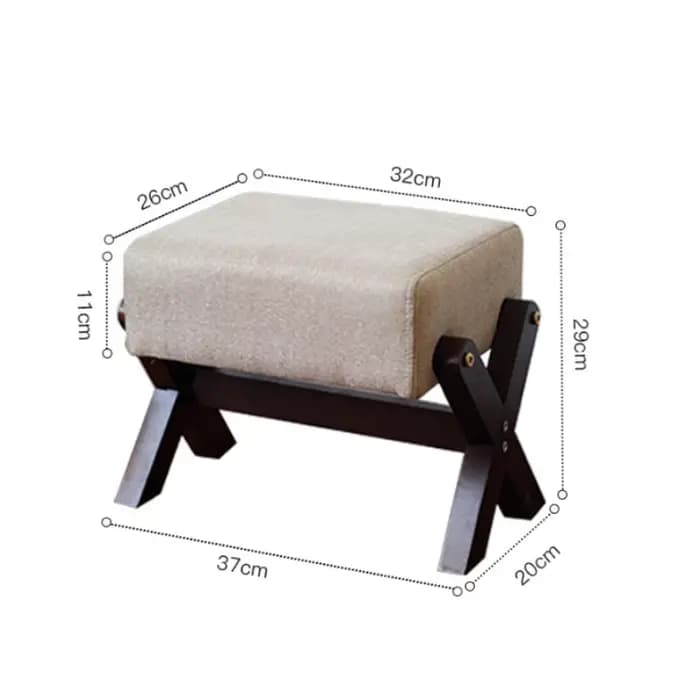 Tabouret de canapé en bois massif, tabouret de rangement pour chaussures en bois d'hévéa, sièges de