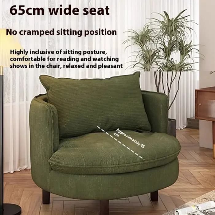 Canapé simple rotatif en tissu, chaise d'appoint paresseuse à dossier rond pour petit appartement, s