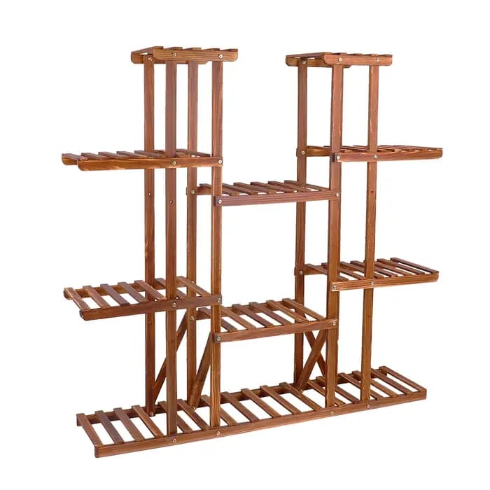 UNHO-Support à plantes à plusieurs niveaux, 46 pouces, recommandé, support à fleurs en bois T1, 16 p