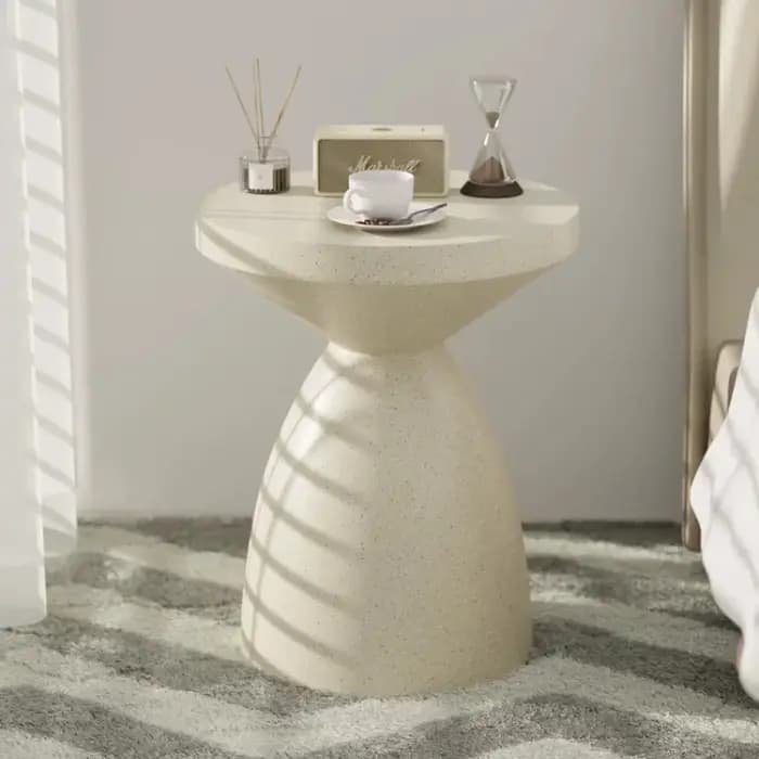 Table d'appoint ronde moderne de luxe en magnésium pour salon