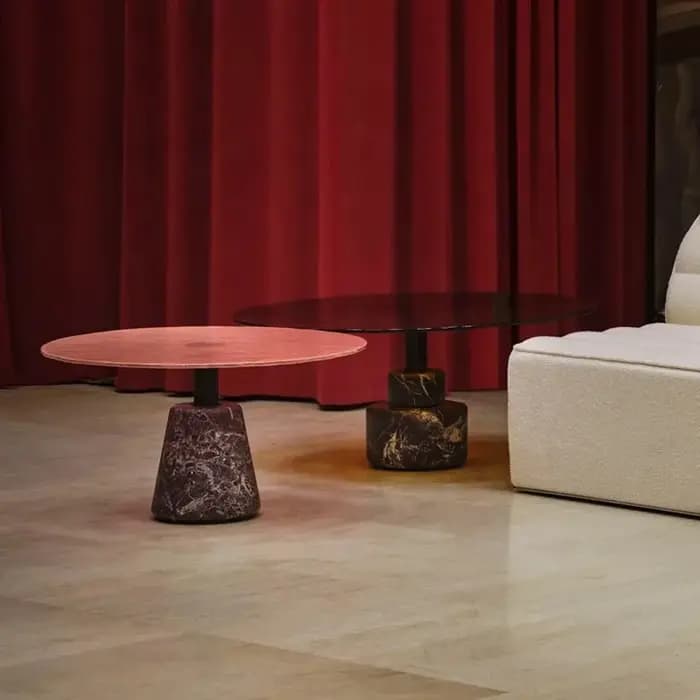 Table basse ronde moderne en marbre de luxe